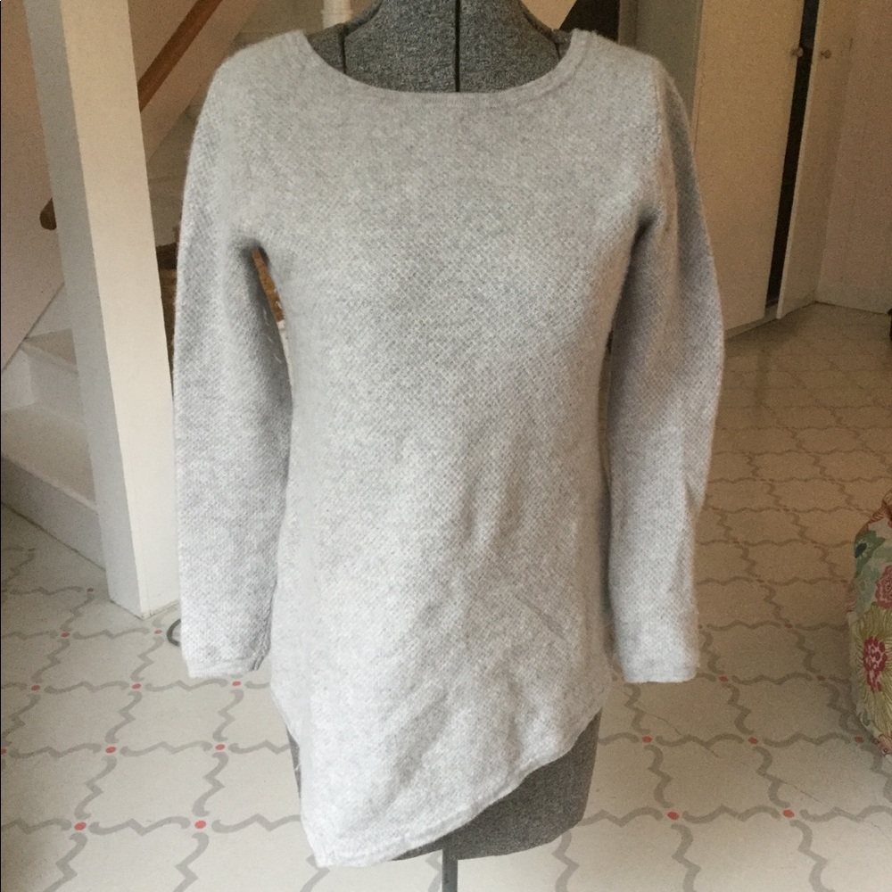 Garnet Hill Gray Cashmere Asymmetrical Hem Size XS